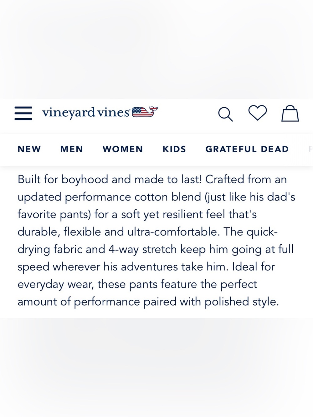 Vineyard Vines Boys’ Performance On-The-Go Pants in Khaki, Size 18 - Picture 8 of 9